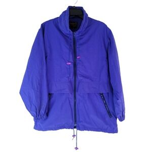 Vtg Eddie Bauer Windbreaker Jacket Womens M Blue Purple‎ Nylon Gorpcore Outdoor